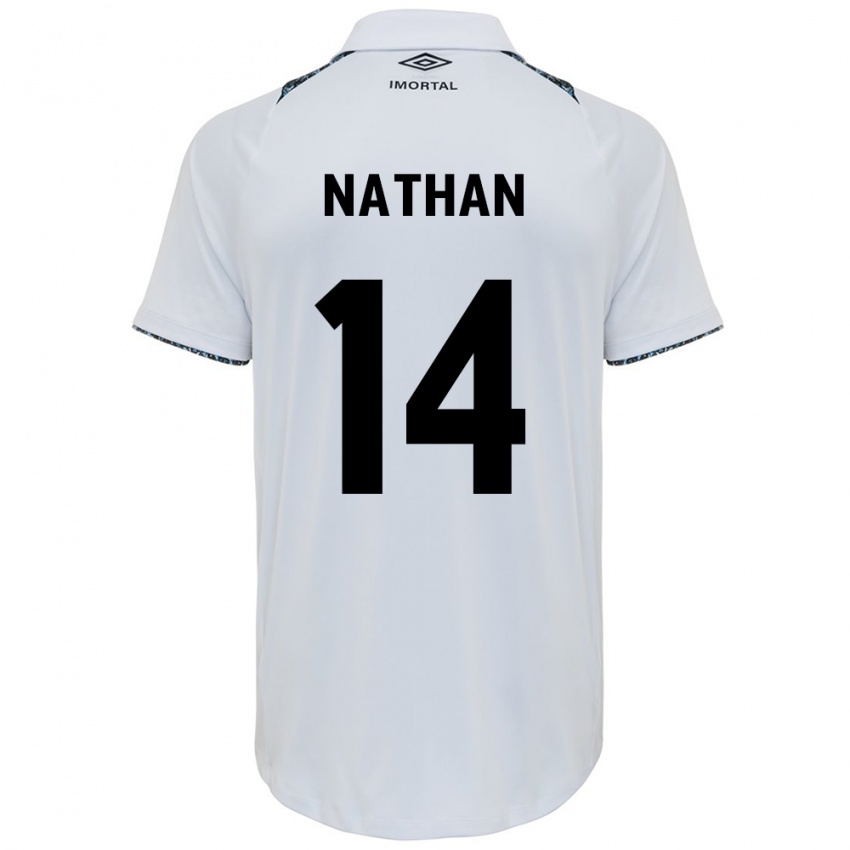 Kinder Nathan #14 Weiß Blau Auswärtstrikot Trikot 2024/25 T-Shirt Belgien