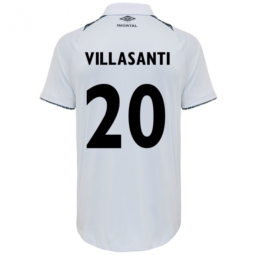 Enfant Maillot Mathías Villasanti #20 Blanc Bleu Tenues Extérieur 2024/25 T-Shirt Belgique