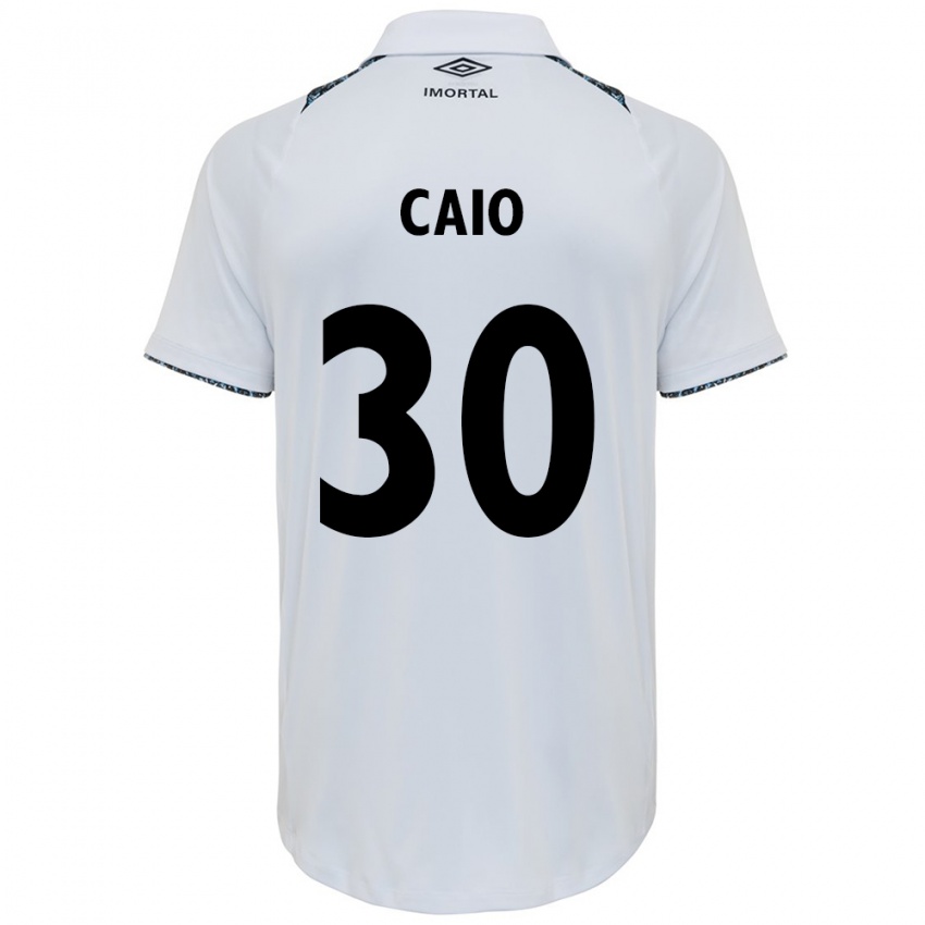 Enfant Maillot Rodrigo Caio #30 Blanc Bleu Tenues Extérieur 2024/25 T-Shirt Belgique