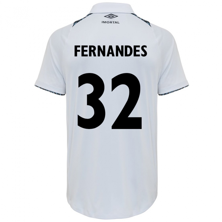 Kinder Nathan Fernandes #32 Weiß Blau Auswärtstrikot Trikot 2024/25 T-Shirt Belgien