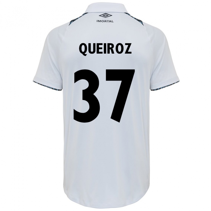 Enfant Maillot Du Queiroz #37 Blanc Bleu Tenues Extérieur 2024/25 T-Shirt Belgique