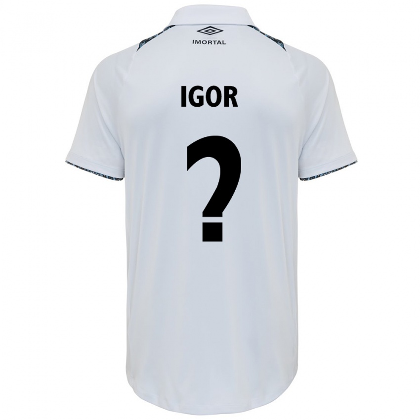 Enfant Maillot Igor #0 Blanc Bleu Tenues Extérieur 2024/25 T-Shirt Belgique