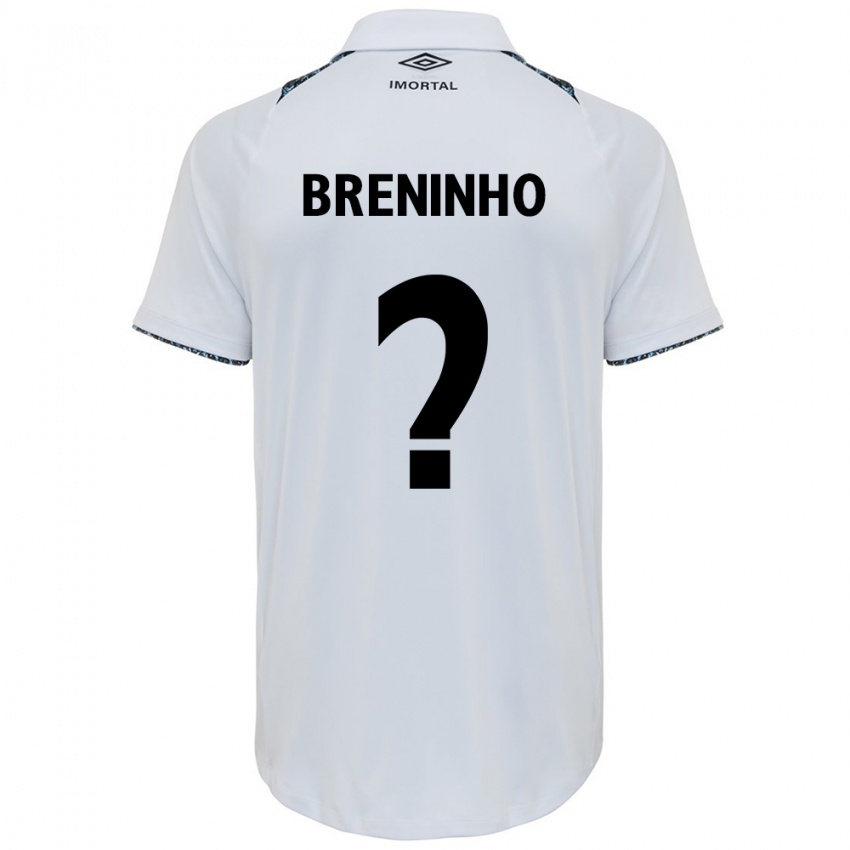 Enfant Maillot Breninho #0 Blanc Bleu Tenues Extérieur 2024/25 T-Shirt Belgique