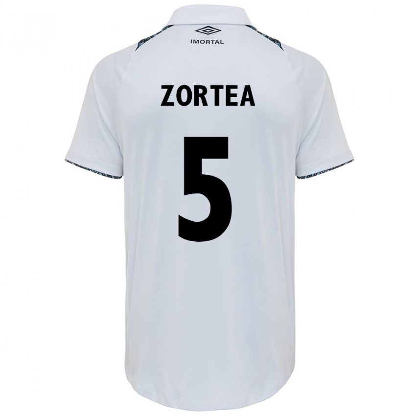 Enfant Maillot Bernardo Zortea #5 Blanc Bleu Tenues Extérieur 2024/25 T-Shirt Belgique