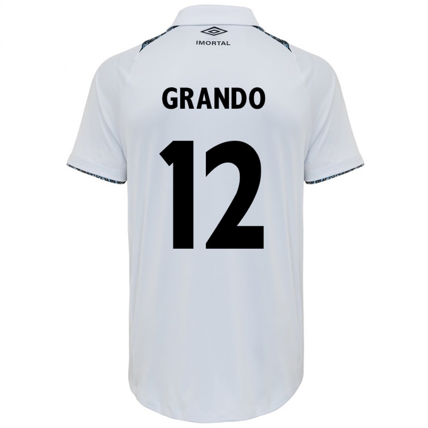 Enfant Maillot Gabriel Grando #12 Blanc Bleu Tenues Extérieur 2024/25 T-Shirt Belgique