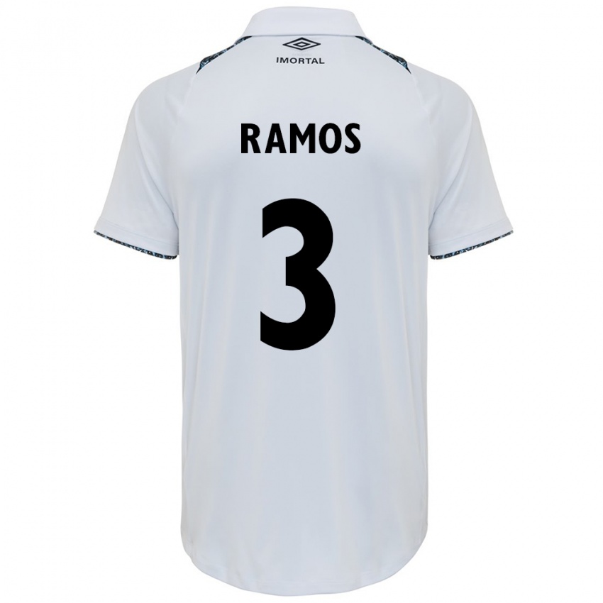 Enfant Maillot João Ramos #3 Blanc Bleu Tenues Extérieur 2024/25 T-Shirt Belgique