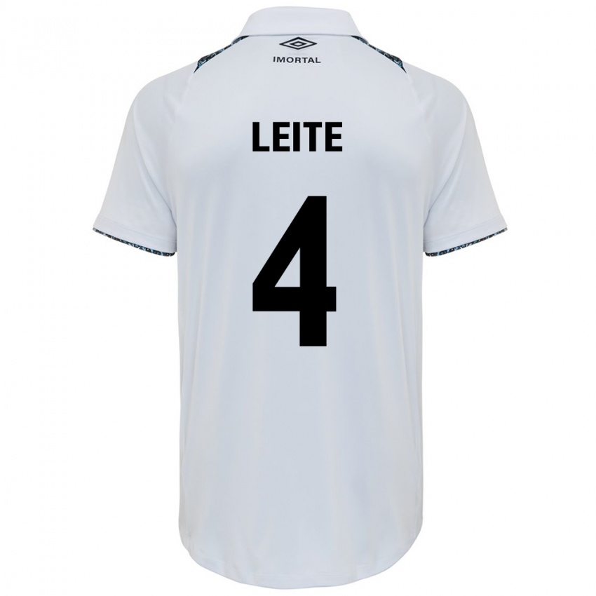 Enfant Maillot Paulo Henrique Leite #4 Blanc Bleu Tenues Extérieur 2024/25 T-Shirt Belgique