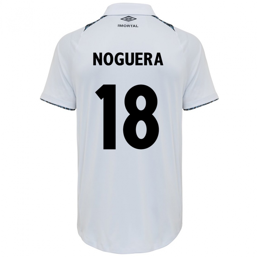 Enfant Maillot Freddy Noguera #18 Blanc Bleu Tenues Extérieur 2024/25 T-Shirt Belgique