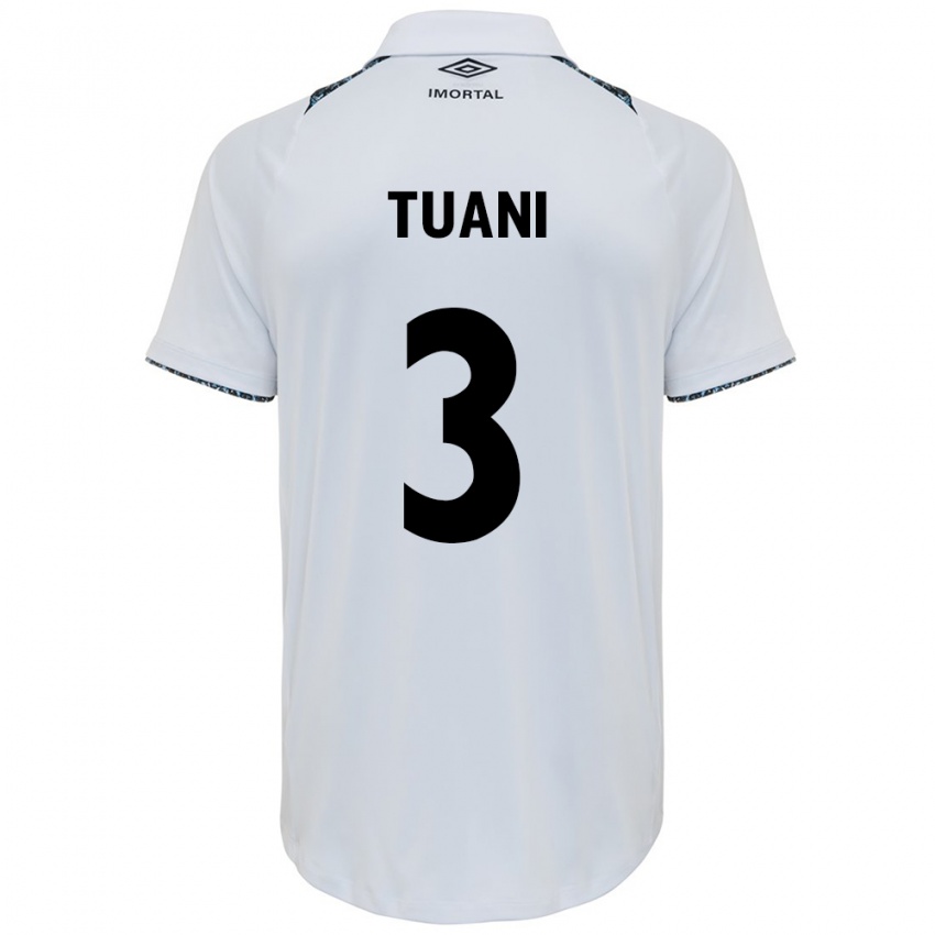 Enfant Maillot Tuani #3 Blanc Bleu Tenues Extérieur 2024/25 T-Shirt Belgique