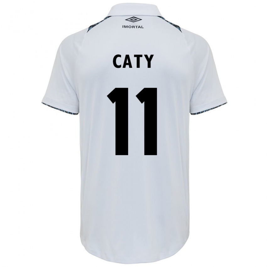 Enfant Maillot Caty #11 Blanc Bleu Tenues Extérieur 2024/25 T-Shirt Belgique