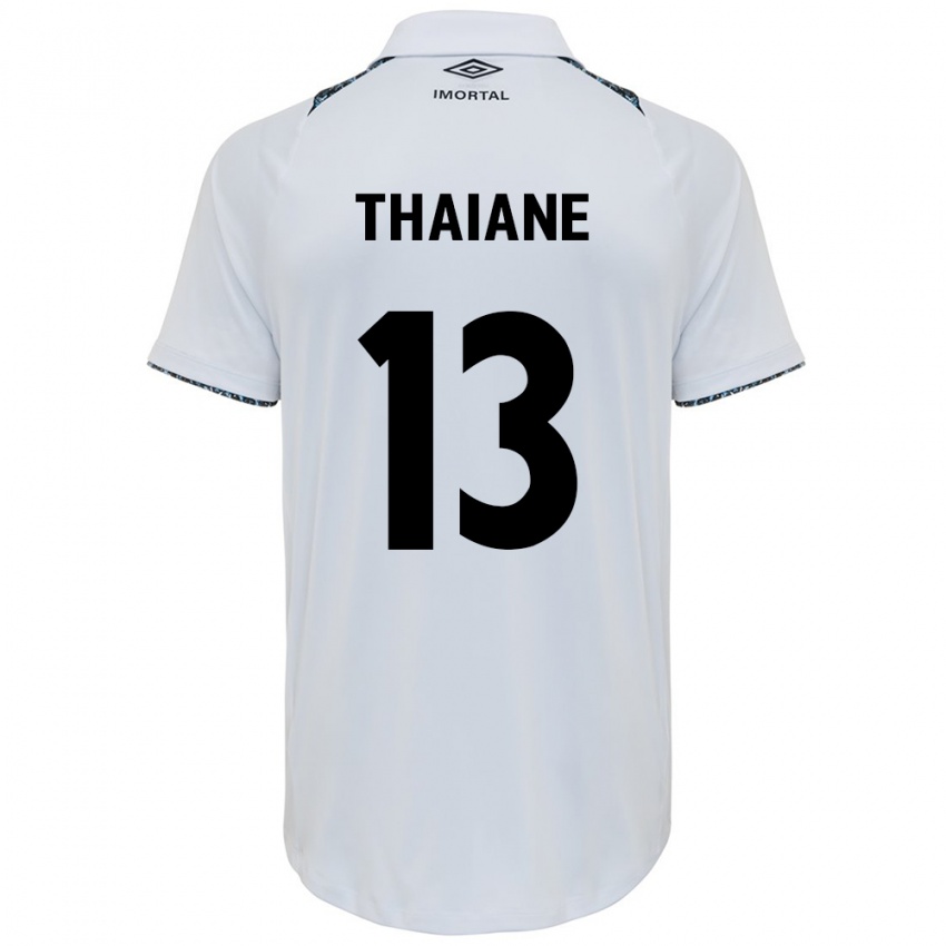 Enfant Maillot Thaiane #13 Blanc Bleu Tenues Extérieur 2024/25 T-Shirt Belgique