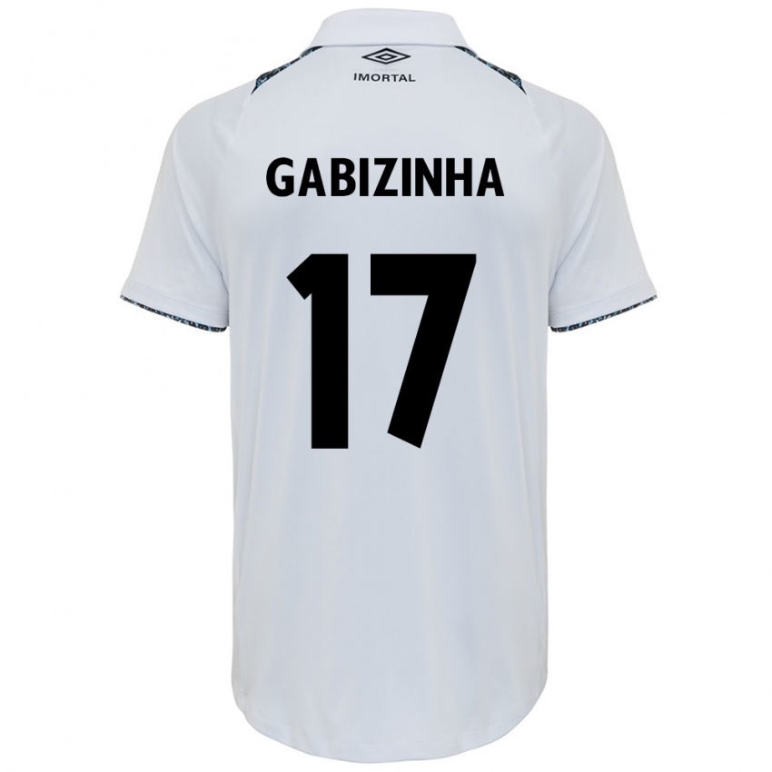 Enfant Maillot Gabizinha #17 Blanc Bleu Tenues Extérieur 2024/25 T-Shirt Belgique