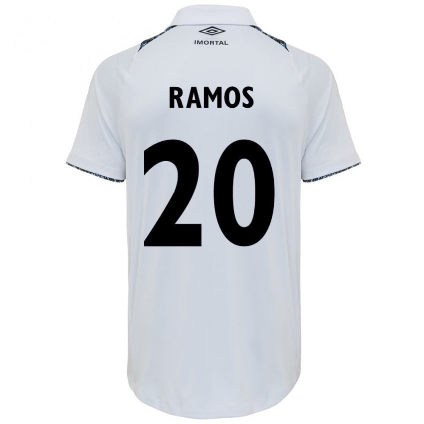 Enfant Maillot Mónica Ramos #20 Blanc Bleu Tenues Extérieur 2024/25 T-Shirt Belgique