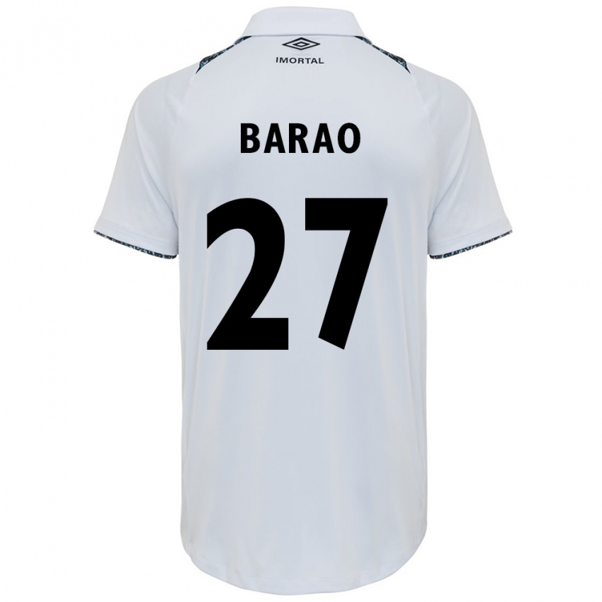 Enfant Maillot Dani Barão #27 Blanc Bleu Tenues Extérieur 2024/25 T-Shirt Belgique