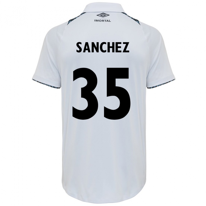 Enfant Maillot Lari Sanchez #35 Blanc Bleu Tenues Extérieur 2024/25 T-Shirt Belgique