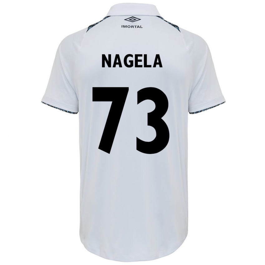 Enfant Maillot Nágela #73 Blanc Bleu Tenues Extérieur 2024/25 T-Shirt Belgique