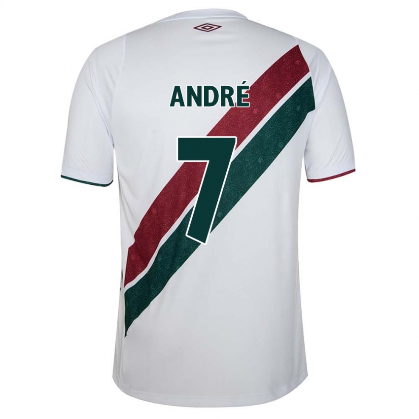 Enfant Maillot André #7 Blanc Vert Bordeaux Tenues Extérieur 2024/25 T-Shirt Belgique