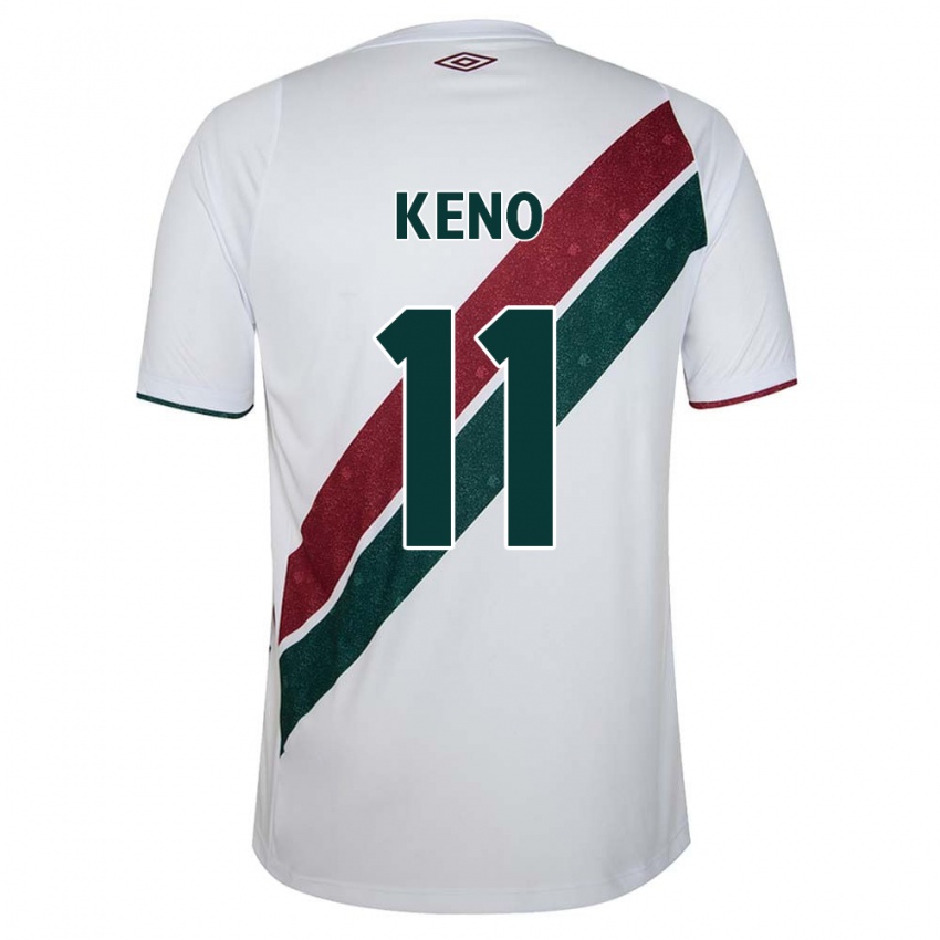 Enfant Maillot Keno #11 Blanc Vert Bordeaux Tenues Extérieur 2024/25 T-Shirt Belgique