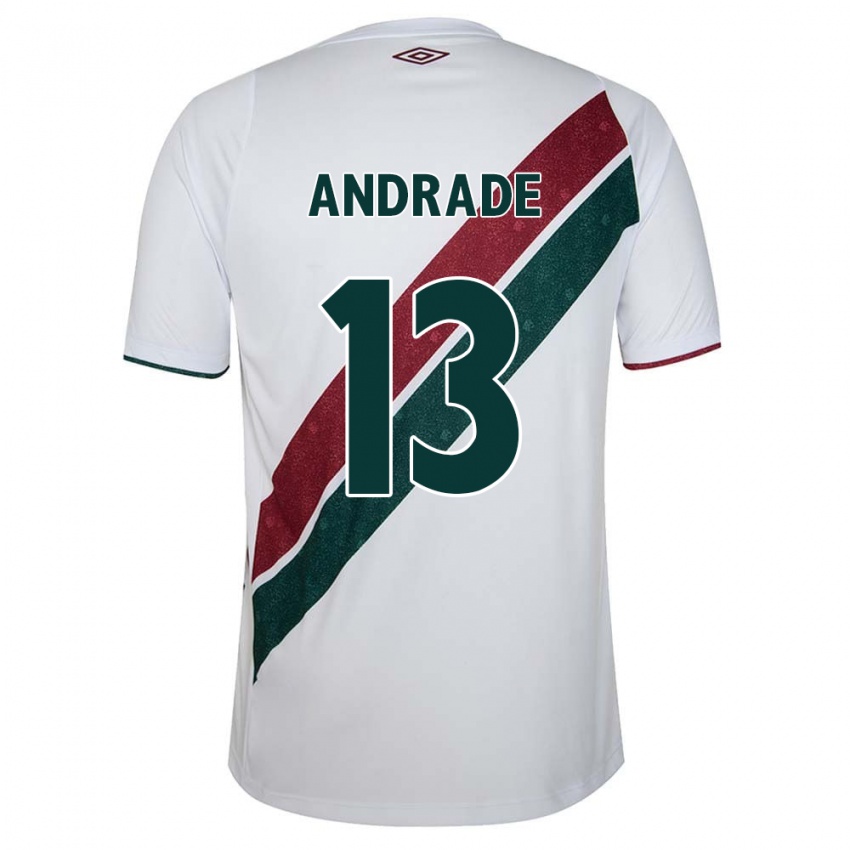 Enfant Maillot Felipe Andrade #13 Blanc Vert Bordeaux Tenues Extérieur 2024/25 T-Shirt Belgique