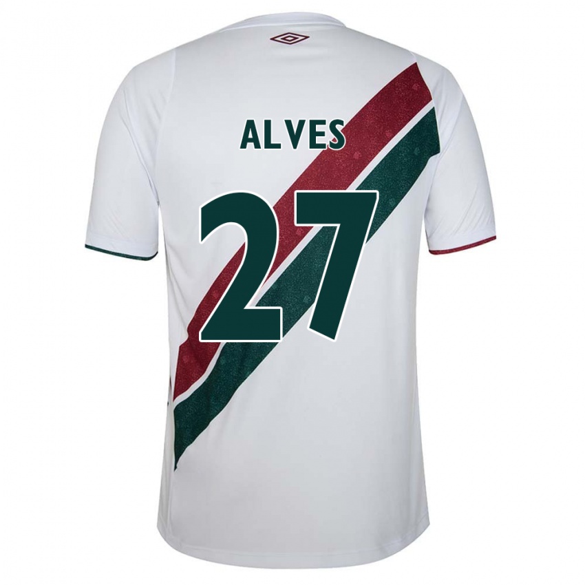 Kinderen Felipe Alves #27 Wit Groen Kastanjebruin Uitshirt Uittenue 2024/25 T-Shirt België