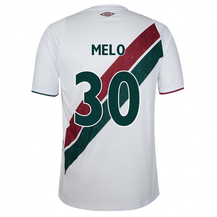 Enfant Maillot Felipe Melo #30 Blanc Vert Bordeaux Tenues Extérieur 2024/25 T-Shirt Belgique