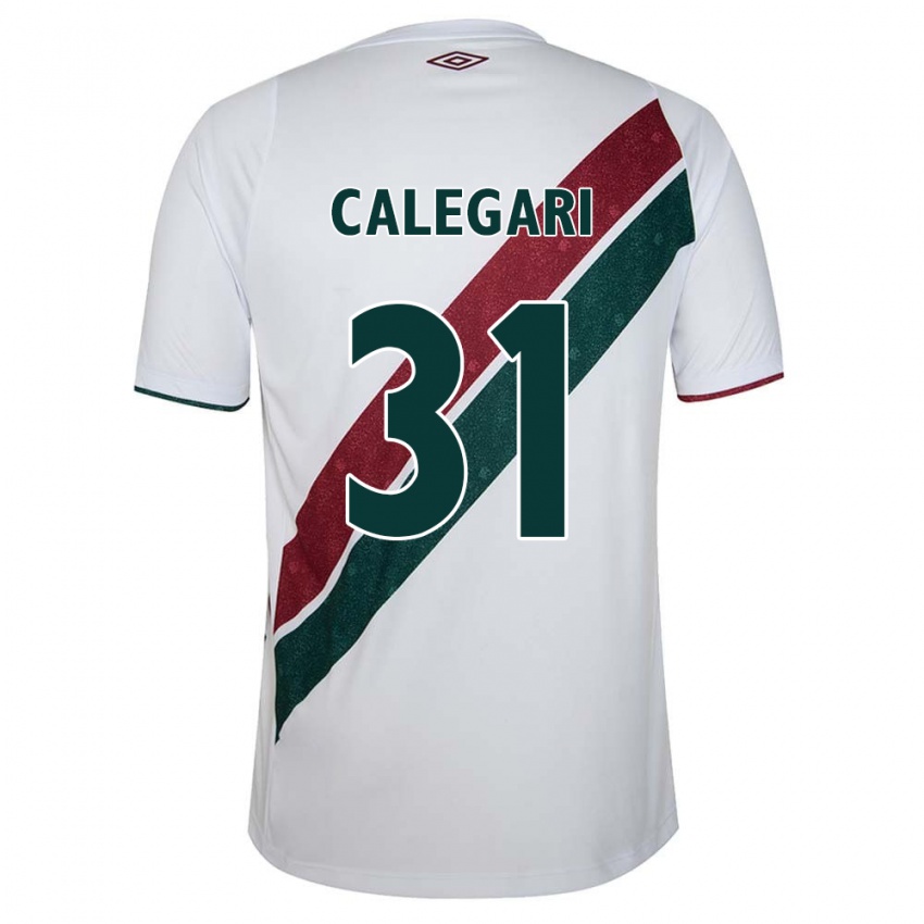 Enfant Maillot Calegari #31 Blanc Vert Bordeaux Tenues Extérieur 2024/25 T-Shirt Belgique