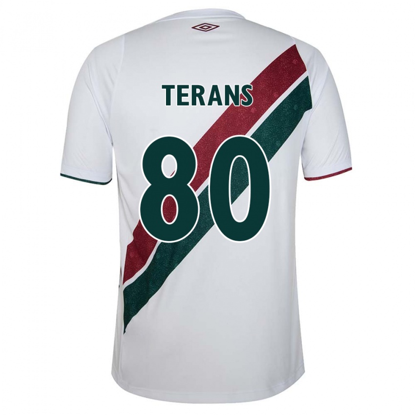 Kinderen David Terans #80 Wit Groen Kastanjebruin Uitshirt Uittenue 2024/25 T-Shirt België