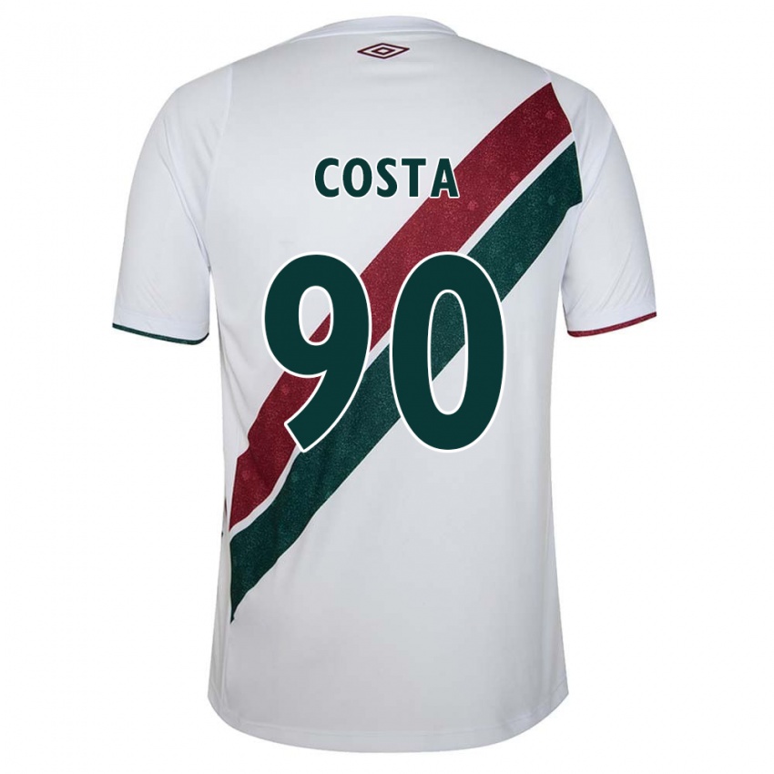 Enfant Maillot Douglas Costa #90 Blanc Vert Bordeaux Tenues Extérieur 2024/25 T-Shirt Belgique