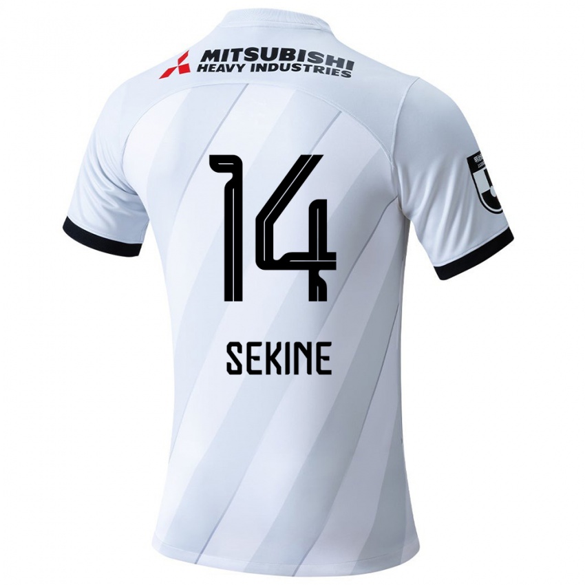 Kinderen Takahiro Sekine #14 Wit Grijs Uitshirt Uittenue 2024/25 T-Shirt België