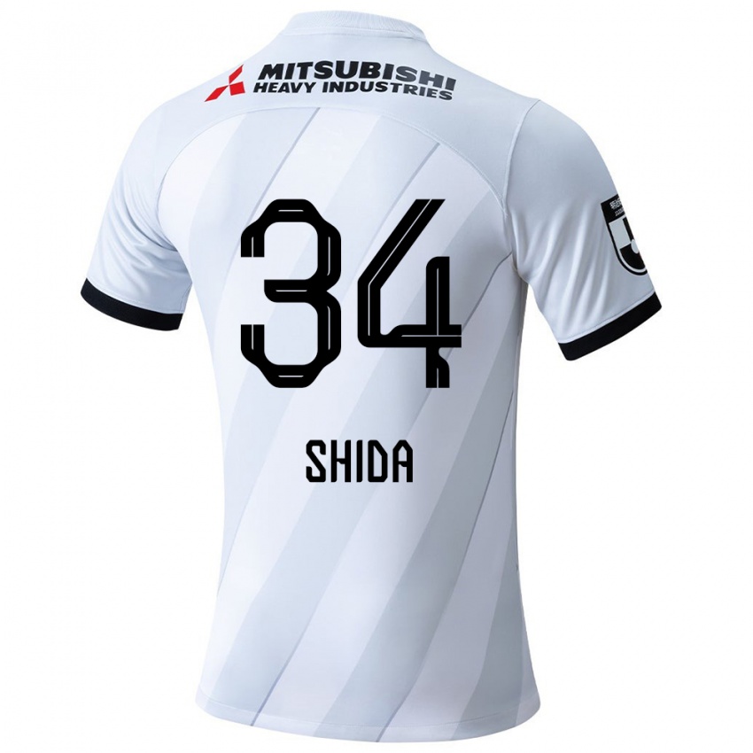 Kinderen Izuho Shida #34 Wit Grijs Uitshirt Uittenue 2024/25 T-Shirt België