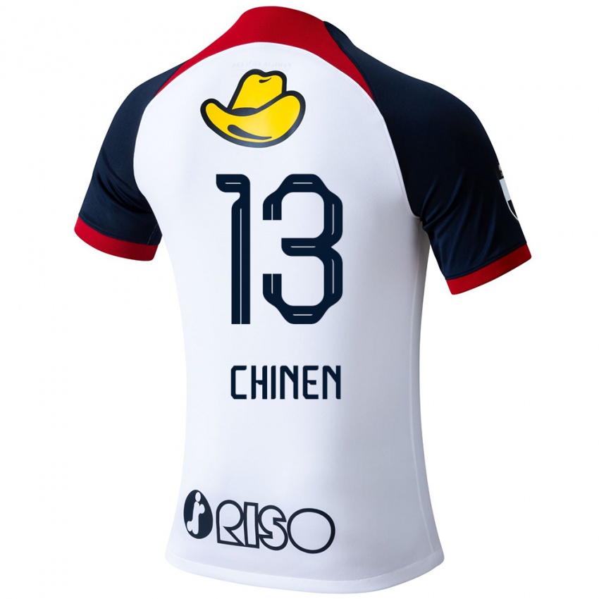 Kinderen Kei Chinen #13 Wit Blauw Rood Uitshirt Uittenue 2024/25 T-Shirt België