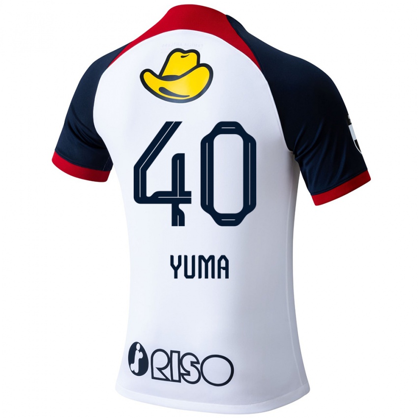 Kinderen Yuma Suzuki #40 Wit Blauw Rood Uitshirt Uittenue 2024/25 T-Shirt België