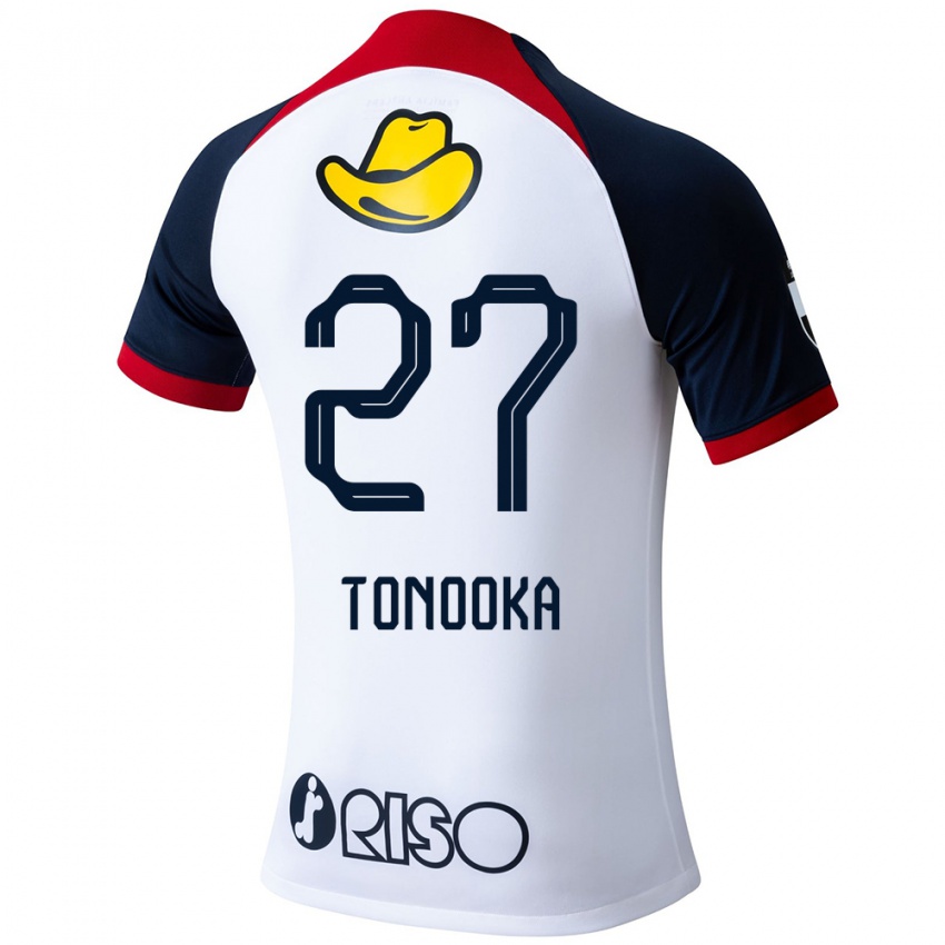 Kinderen Ryota Tonooka #27 Wit Blauw Rood Uitshirt Uittenue 2024/25 T-Shirt België