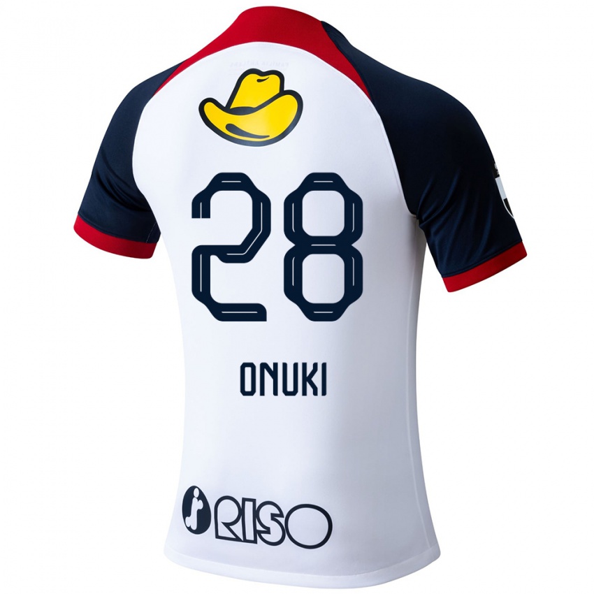 Kinderen Rui Onuki #28 Wit Blauw Rood Uitshirt Uittenue 2024/25 T-Shirt België