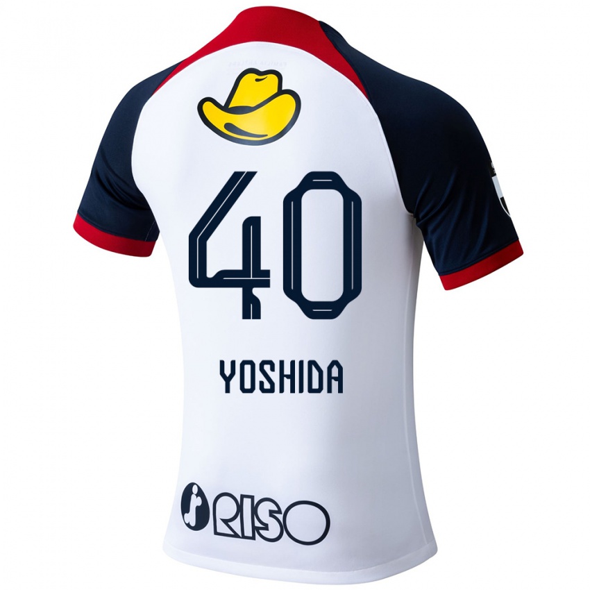 Kinderen Minato Yoshida #40 Wit Blauw Rood Uitshirt Uittenue 2024/25 T-Shirt België