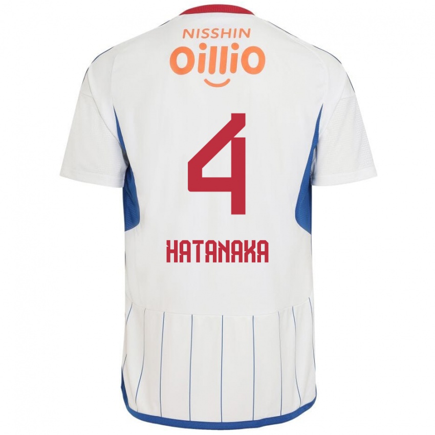 Enfant Maillot Shinnosuke Hatanaka #4 Blanc Bleu Rouge Tenues Extérieur 2024/25 T-Shirt Belgique