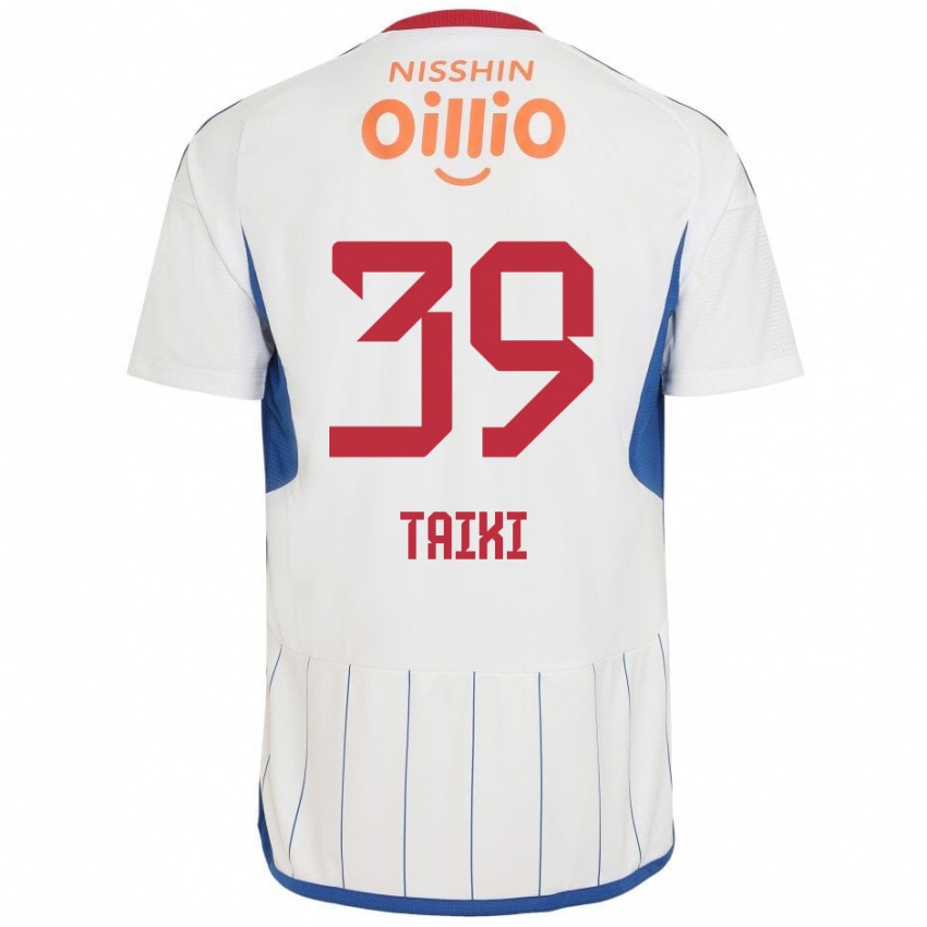 Enfant Maillot Taiki Watanabe #39 Blanc Bleu Rouge Tenues Extérieur 2024/25 T-Shirt Belgique