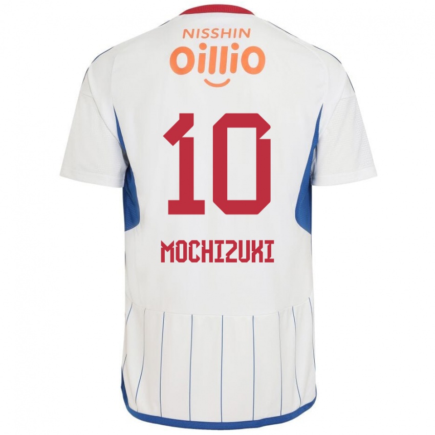 Enfant Maillot Kohei Mochizuki #10 Blanc Bleu Rouge Tenues Extérieur 2024/25 T-Shirt Belgique