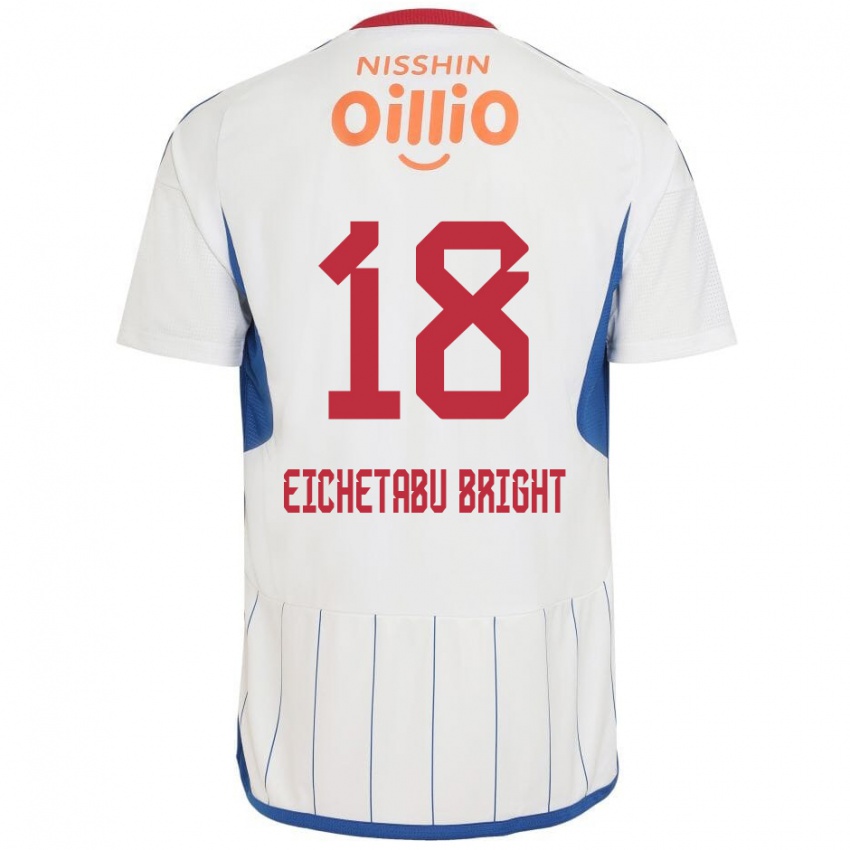 Enfant Maillot Kai Eichetabu Bright #18 Blanc Bleu Rouge Tenues Extérieur 2024/25 T-Shirt Belgique