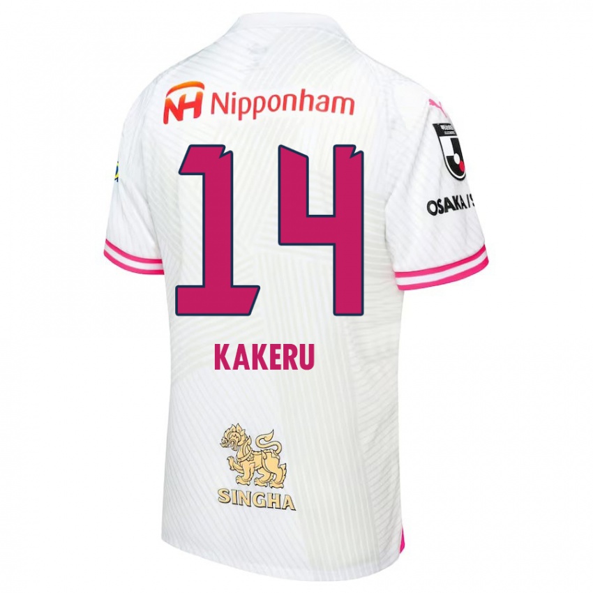 Enfant Maillot Kakeru Funaki #14 Blanc Rose Tenues Extérieur 2024/25 T-Shirt Belgique