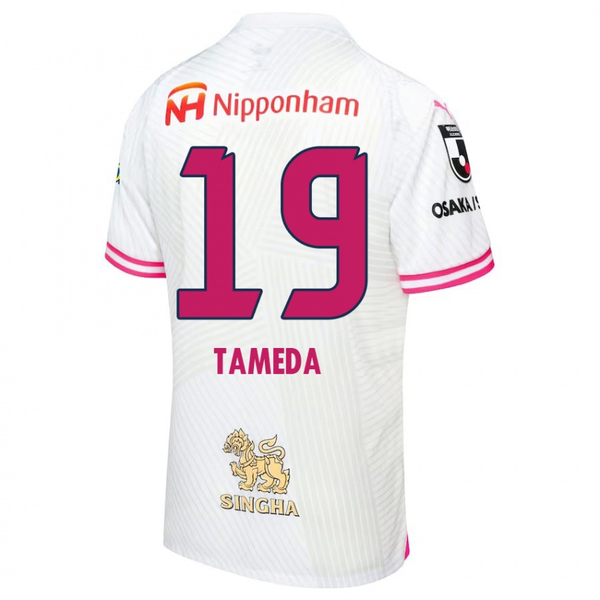 Enfant Maillot Hirotaka Tameda #19 Blanc Rose Tenues Extérieur 2024/25 T-Shirt Belgique