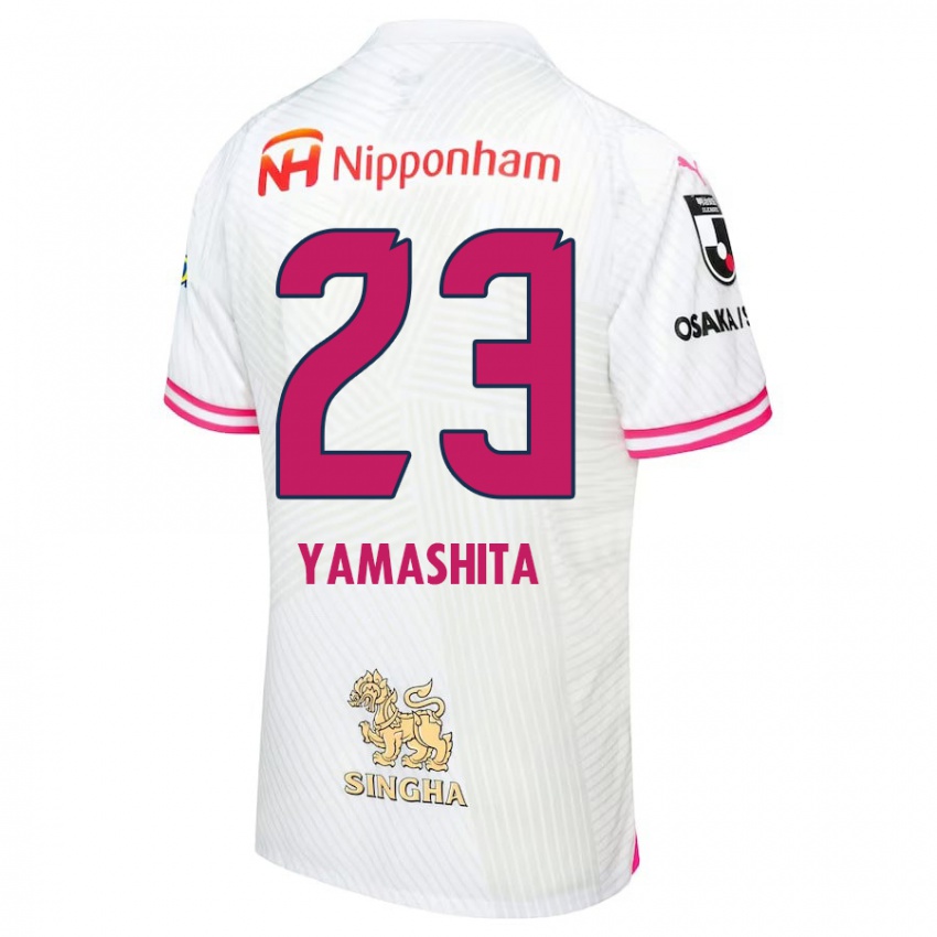 Enfant Maillot Tatsuya Yamashita #23 Blanc Rose Tenues Extérieur 2024/25 T-Shirt Belgique