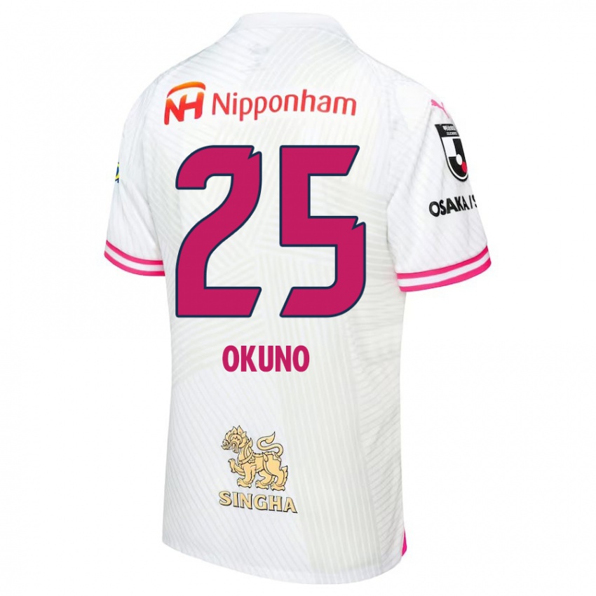 Enfant Maillot Hiroaki Okuno #25 Blanc Rose Tenues Extérieur 2024/25 T-Shirt Belgique