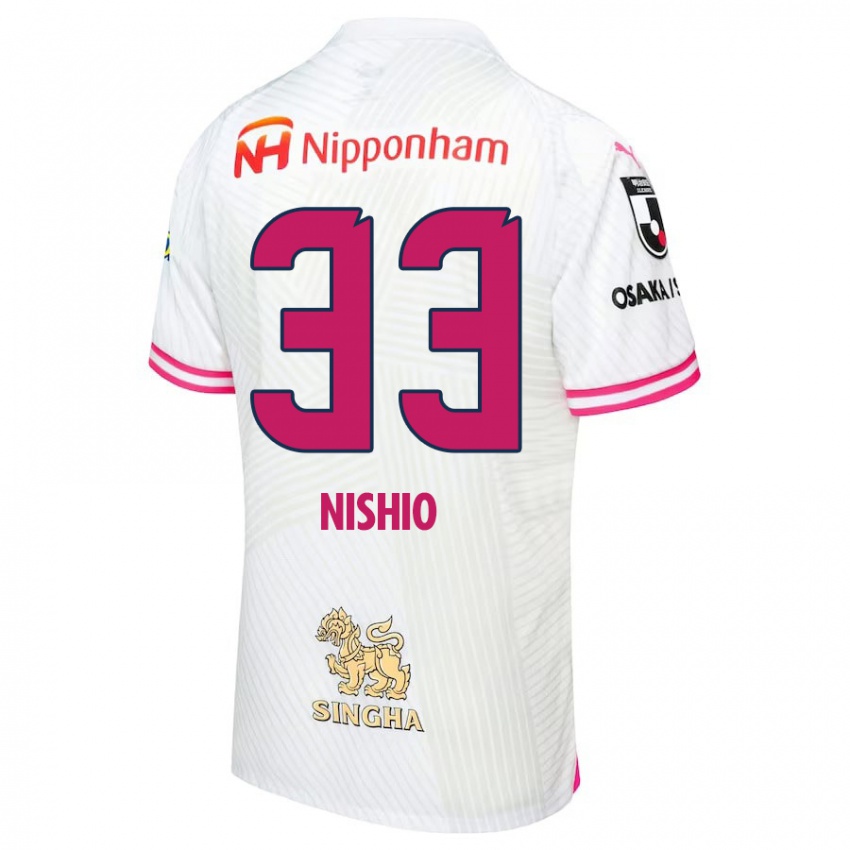 Kinder Ryuya Nishio #33 Weiß Rosa Auswärtstrikot Trikot 2024/25 T-Shirt Belgien