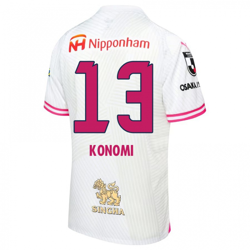 Enfant Maillot Kaito Konomi #13 Blanc Rose Tenues Extérieur 2024/25 T-Shirt Belgique