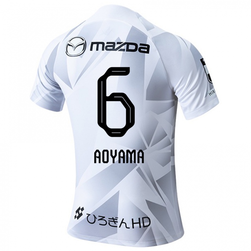 Kinder Toshihiro Aoyama #6 Weiß Grau Schwarz Auswärtstrikot Trikot 2024/25 T-Shirt Belgien