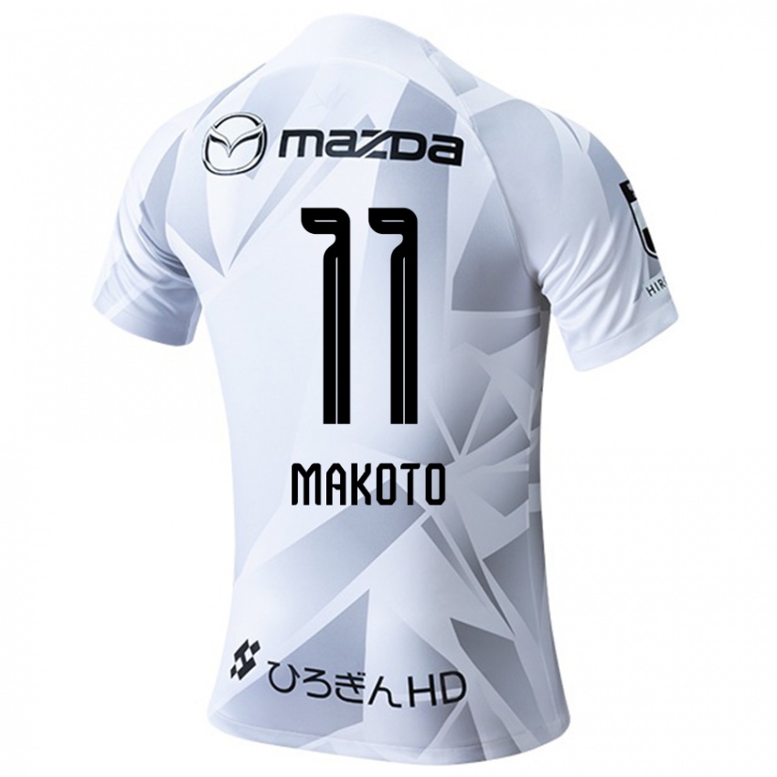 Kinder Makoto Mitsuta #11 Weiß Grau Schwarz Auswärtstrikot Trikot 2024/25 T-Shirt Belgien