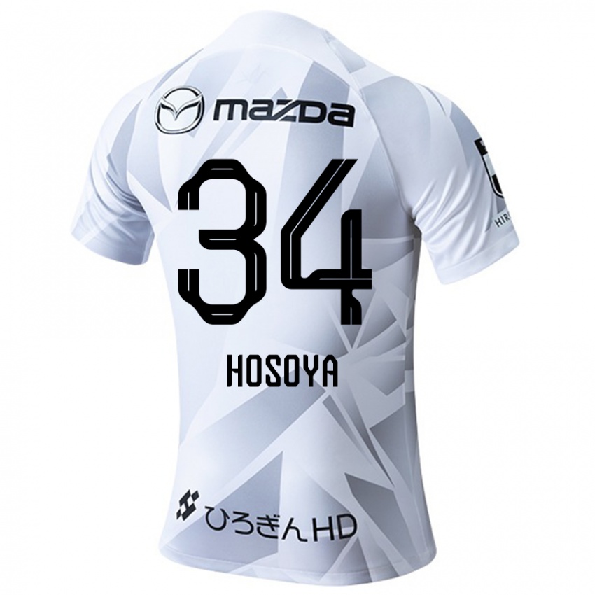 Kinder Kohei Hosoya #34 Weiß Grau Schwarz Auswärtstrikot Trikot 2024/25 T-Shirt Belgien