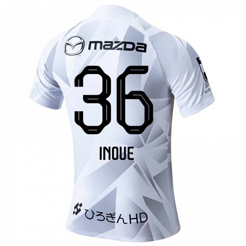 Kinderen Aren Inoue #36 Wit Grijs Zwart Uitshirt Uittenue 2024/25 T-Shirt België