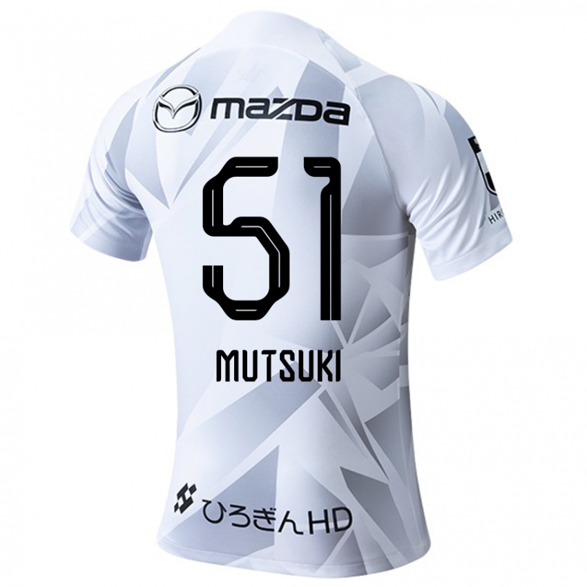 Kinderen Mutsuki Kato #51 Wit Grijs Zwart Uitshirt Uittenue 2024/25 T-Shirt België